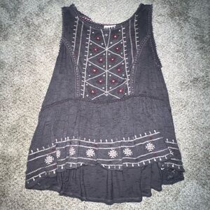 Knox Rose Purple Embroidered Tank Top